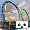 Experience the real life sensation of this 3D roller coaster and an exciting environment with your mobile virtual reality headset for Google Cardboard or any mobile virtual reality headset