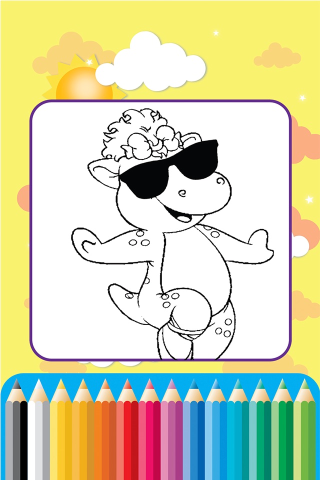 Dinosaurs Village coloring page Barney Friends screenshot 2