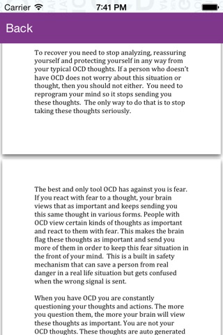 OCD FAQ screenshot 2