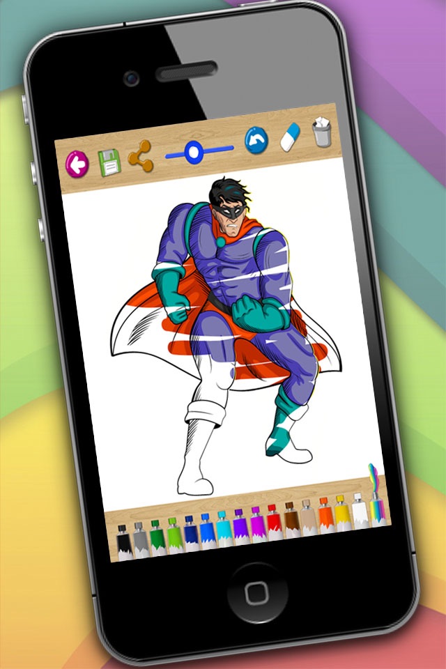Drawing pages for painting superheroes – educative coloring book for children screenshot 3