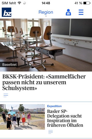 bz Zeitung aus Basel - News screenshot 2
