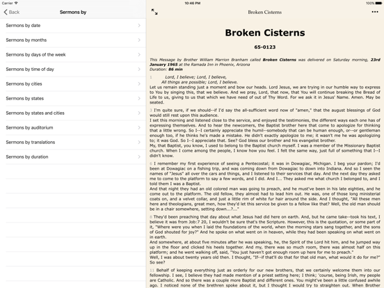 The Message - Sermons of William Branham iPad screenshot 5 - Reference app