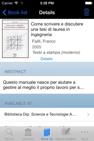 Polimi Library screenshot 3