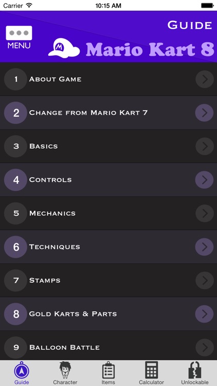 Guide for Mario Kart 8 : Unlockable, Characters, Calculator, Video