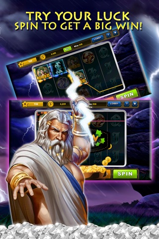 Zeus Slots : 777 Daily Slot  Jackpot Fortune Casino Mega House screenshot 2