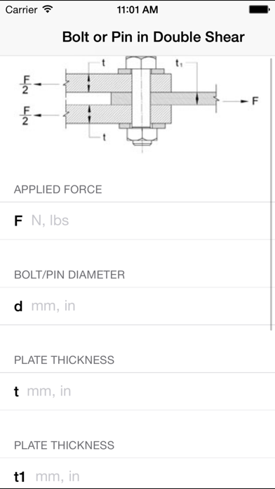 Screenshot #1 pour Boulon & Fil Calculatrices