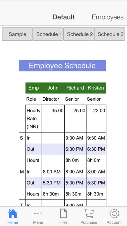 Employee Schedule