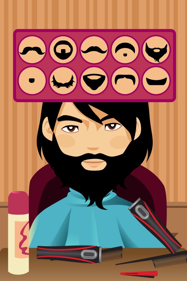 Mustaches & Beard salon - A hairy geek shave salon & barber shop game screenshot 4