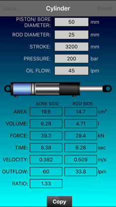 Free Hydraulic Cylinder Calculator screenshot 2