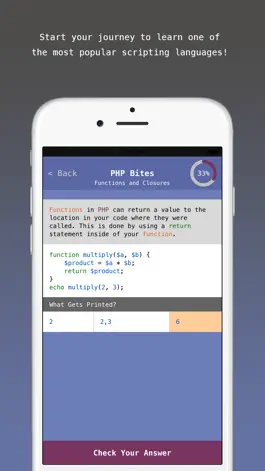 Game screenshot PHP Bites - Learn How to Code in PHP with Interactive Mini Lessons apk