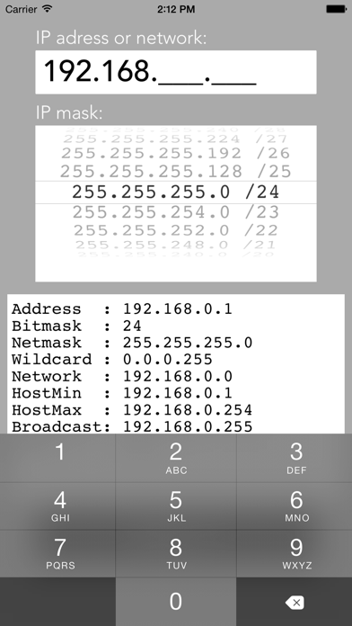 Screenshot #2 pour IPMask - calculateur d'adresse de réseau