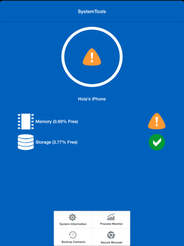 Screenshot #4 pour SysTools Pro (System monitor, Backup contacts, Private Browser)