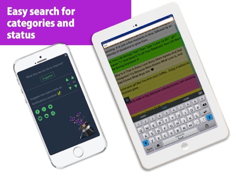 Status and quotes for FB, Whatsapp and Twitter, soStatus - one tap posting on social media iPad screenshot 5 - Social Networking app