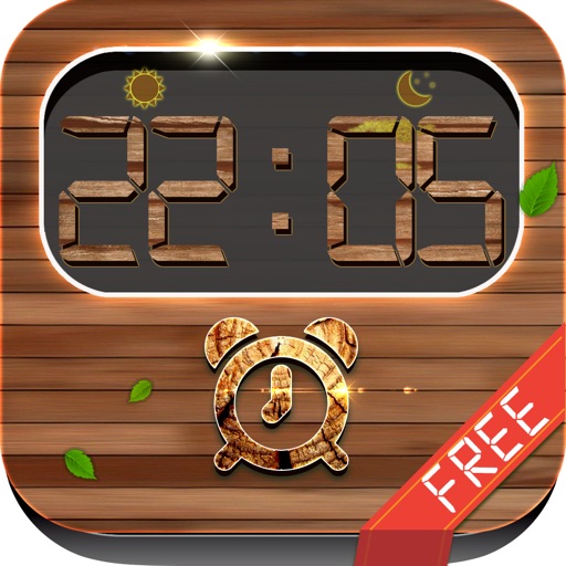 iClock – Wood : Alarm Clock Wallpapers , Frames and Quotes Maker For Free icon