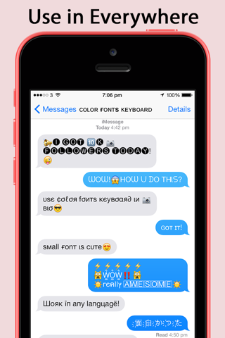 Color Fonts Keyboard: Cute Bio screenshot 3