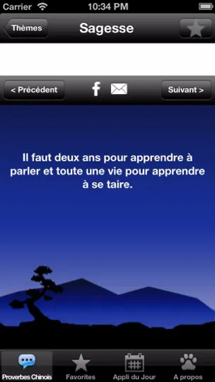 Capture d'écran de Proverbes Chinois sur iPhone 4