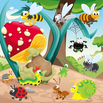 Insecten en wormen spel voor kinderen: ontdek de insectenwereld! spelletjes voor kleuters