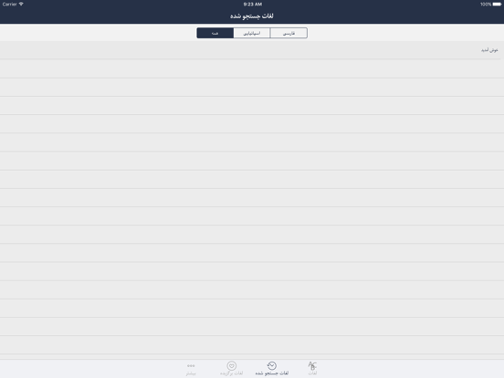 Hooshyar Spanish - Persian Dictionary iPad screenshot