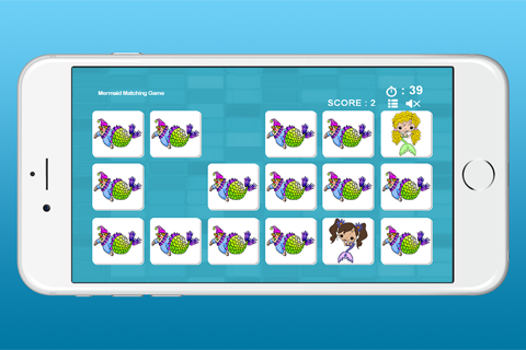 Mermaid Matching Pictures Game for Kids screenshot 2