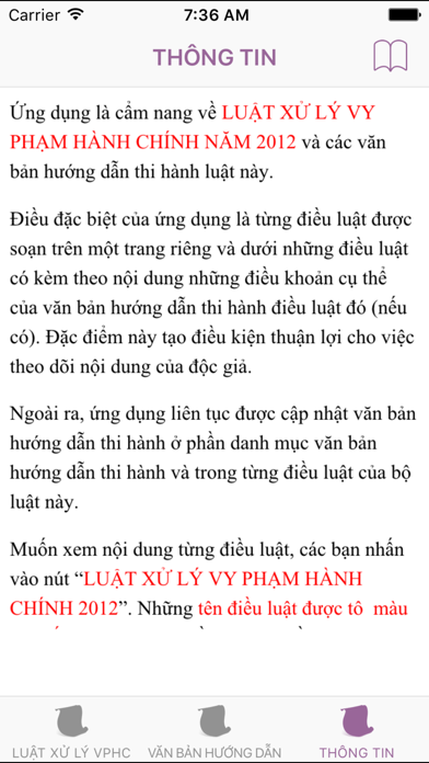 Screenshot #2 pour Luật Xử Lý Vi Phạm Hành Chính 2012