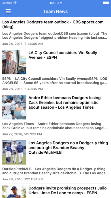 Screenshot #1 pour News Surge for Dodgers Baseball News Free Edition