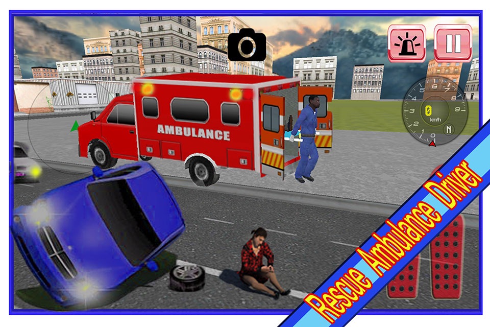 Rescue Ambulance Driver 3d simulator - On duty Paramedic Emergency Parking, City Driving Reckless Racing Adventure screenshot 3