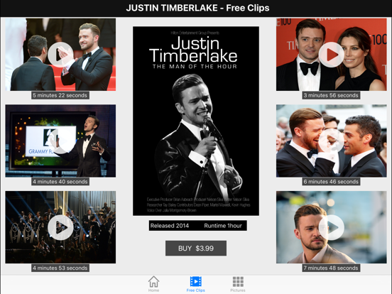 Justin Timberlake - The Man of the Hour (Movie) iPad screenshot 2 - Entertainment app