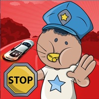 交通警察の男の車の子供のゲーム