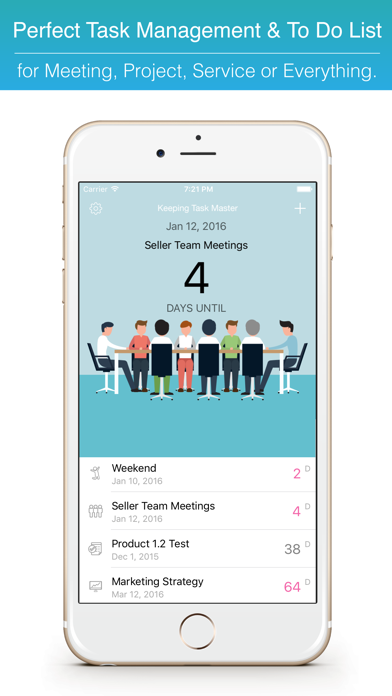 Screenshot #1 pour Keeping Task Master Meilleur Gestion De Temps & To-do-list Planner, Rencontre avec Count-down Widget Timer