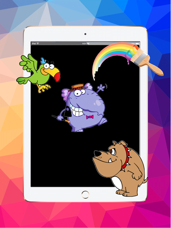Animals Cartoon art pad : Learn to paint and draw animals coloring pages printable for kids free iPad screenshot