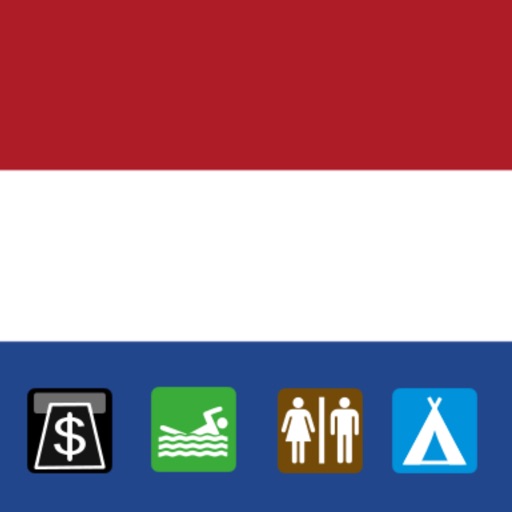 Leisuremap Netherlands, Camping, Golf, Swimming, Car parks, and more icon