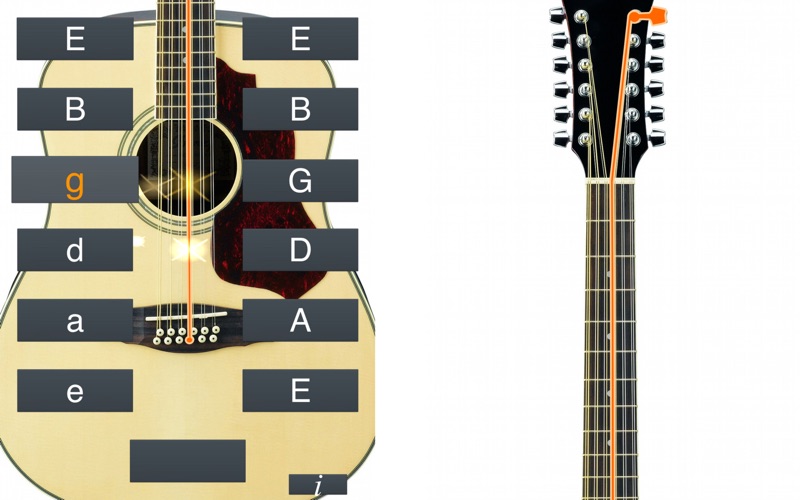 12-string guitar tuner simple iphone screenshot 2