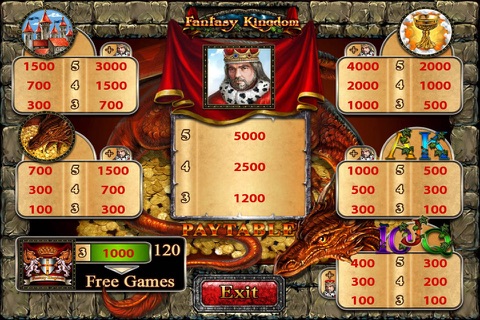 Fantasy Kingdom slot machine screenshot 3