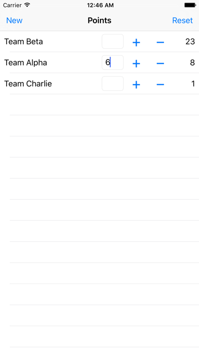 Screenshot #2 pour Points - Scoresheet