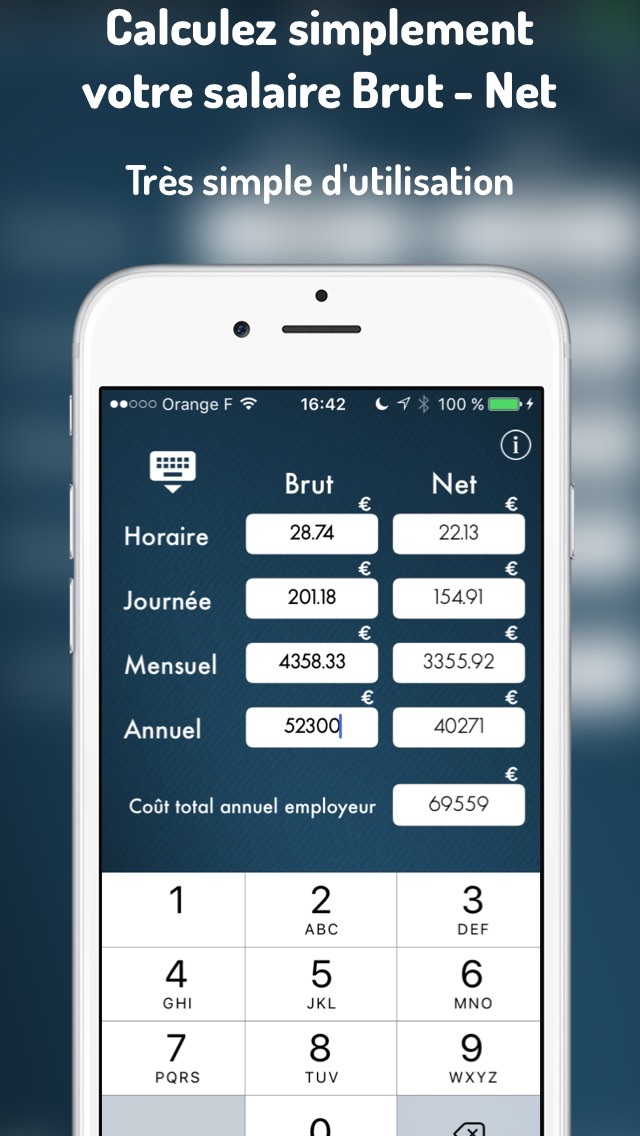 Screenshot #1 pour Brutaunet : Calculer votre salaire Brut ou Net