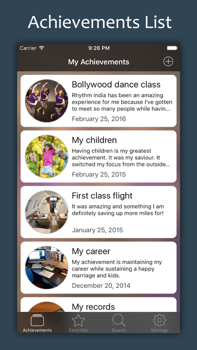 My Achievements iPhone screenshot