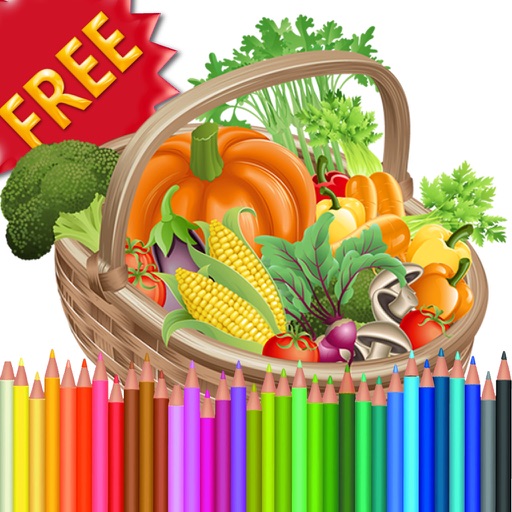 Coloring Book Vegetables Free Icon