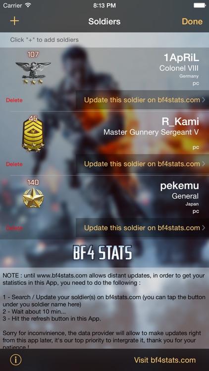 About: BF4 Stats (iOS App Store version)