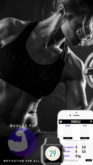 Screenshots of Sculpt Fitness - Free Bodybuilding Workout Challenge for Christmas by Sculpt.Fit for iPhone