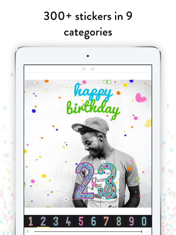 Screenshot #5 pour Birthday Stickers - Frames, Balloons and Party Decor Photo Overlays