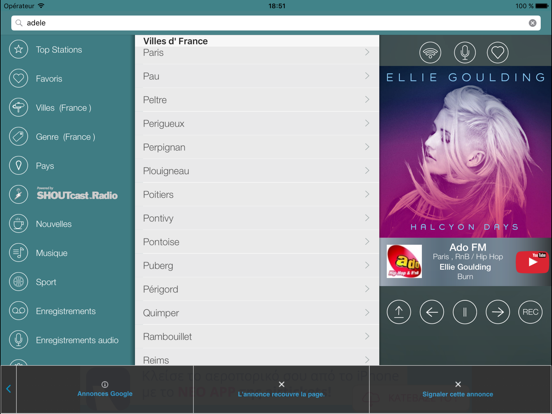 iRadio FR Gratuites iPad screenshot 3 - Music app