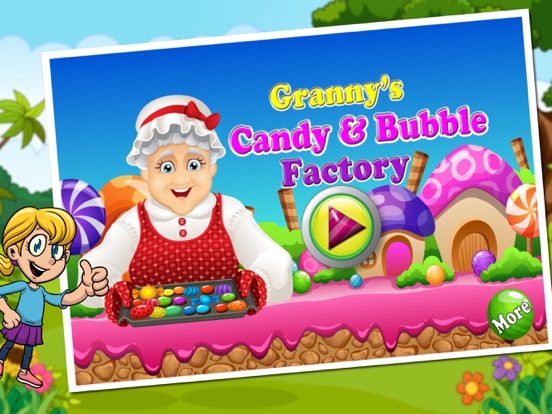 Granny's Candy & Bubble Gum Factory Simulator - Learn how to make sweet candies & sticky gum in sweets factory iPad screenshot