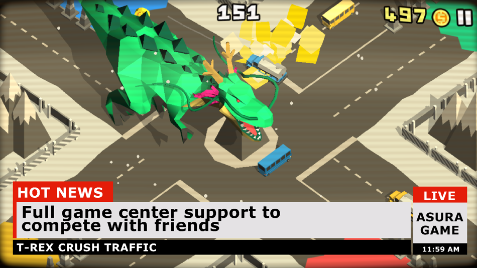 T-Rex crush traffic: Survival - 1.0 - (iOS)