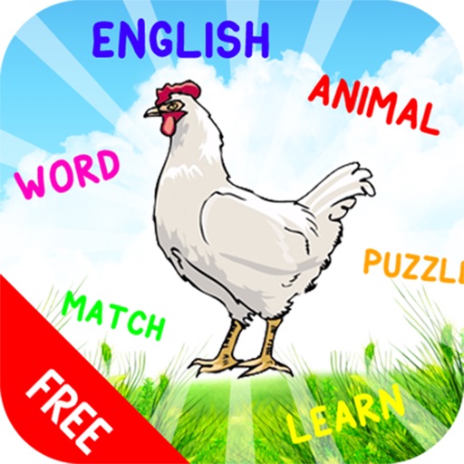 Animal Vocabulary Words English Language Learning Game for Kids Icon
