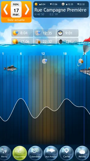 Capture d'écran de Pêche Deluxe – Calendrier Et Meilleures Heures De Pêche sur iPhone 3