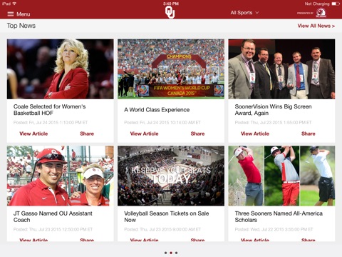 SoonerSports2Go for iPad screenshot 4