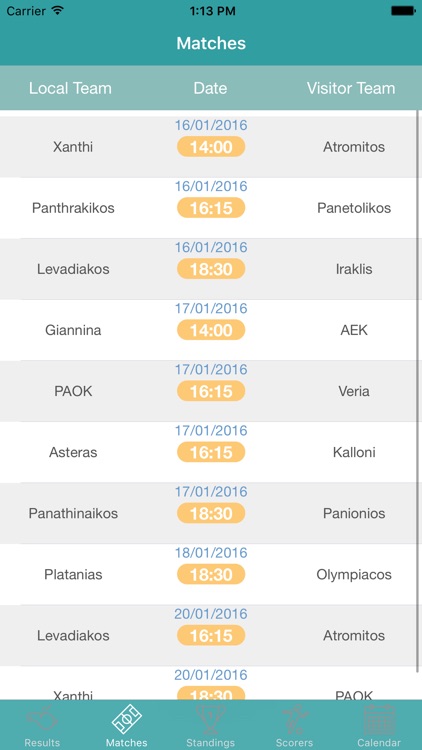 InfoLeague - Information for Greek Super League - Matches, Results, Standings and more