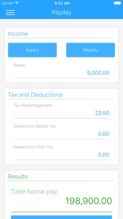 Payday - Simple Tax Calculator