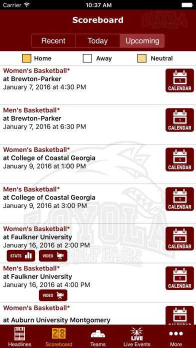 Screenshot #2 pour Loyola University Wolf Pack Athletics
