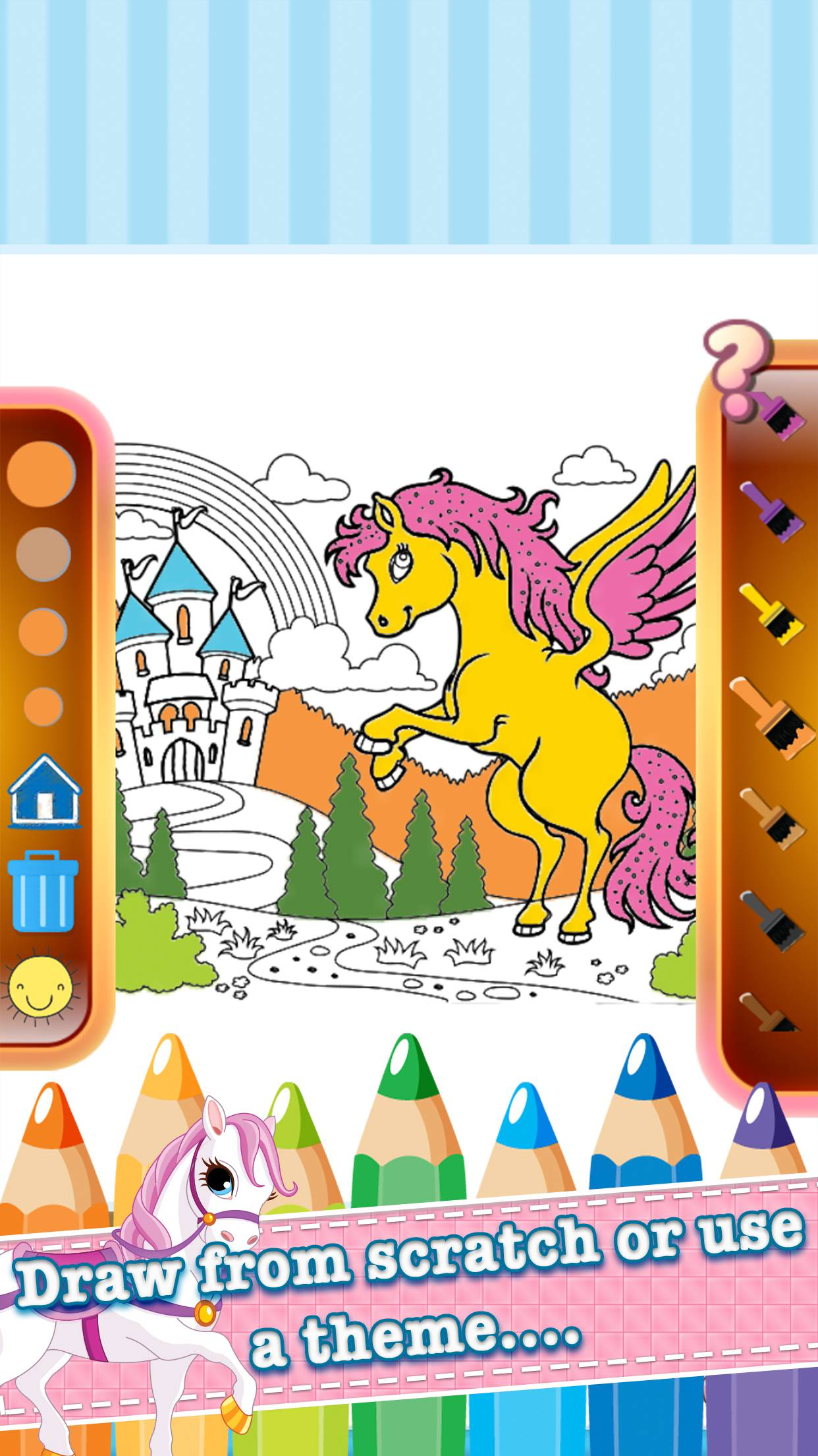 horse coloring book game for kids 2 to 7 years old screenshot 3
